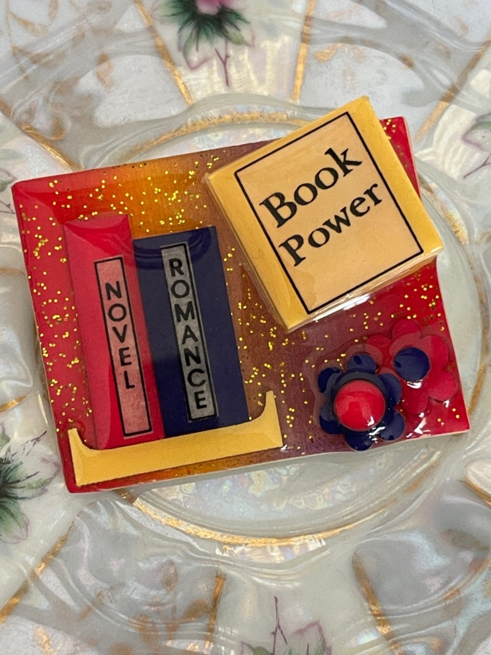 Vintage Lucinda “Book Power” Collectible Romance Novel Brooch